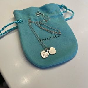 Tiffani & Co. Double Silver Heart Pendant